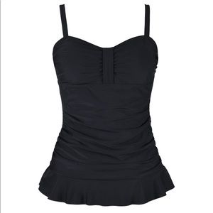 Black tankini top size 20